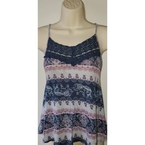Women's casual tank with crochet detailing